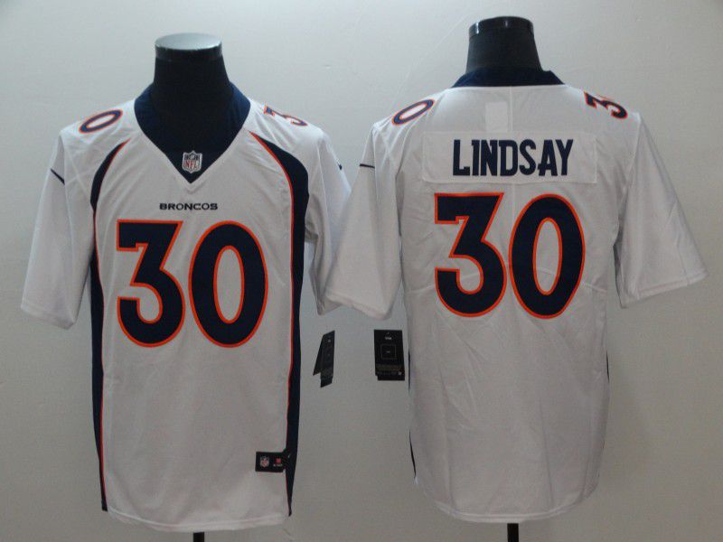 Men Denver Broncos 30 Lindsay White Nike Vapor Untouchable Limited Playe NFL Jerseys
